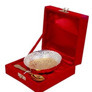 decorativeGold Plated White Metal Single Bunda Bowl Sets with Box - 2 Pieces Set