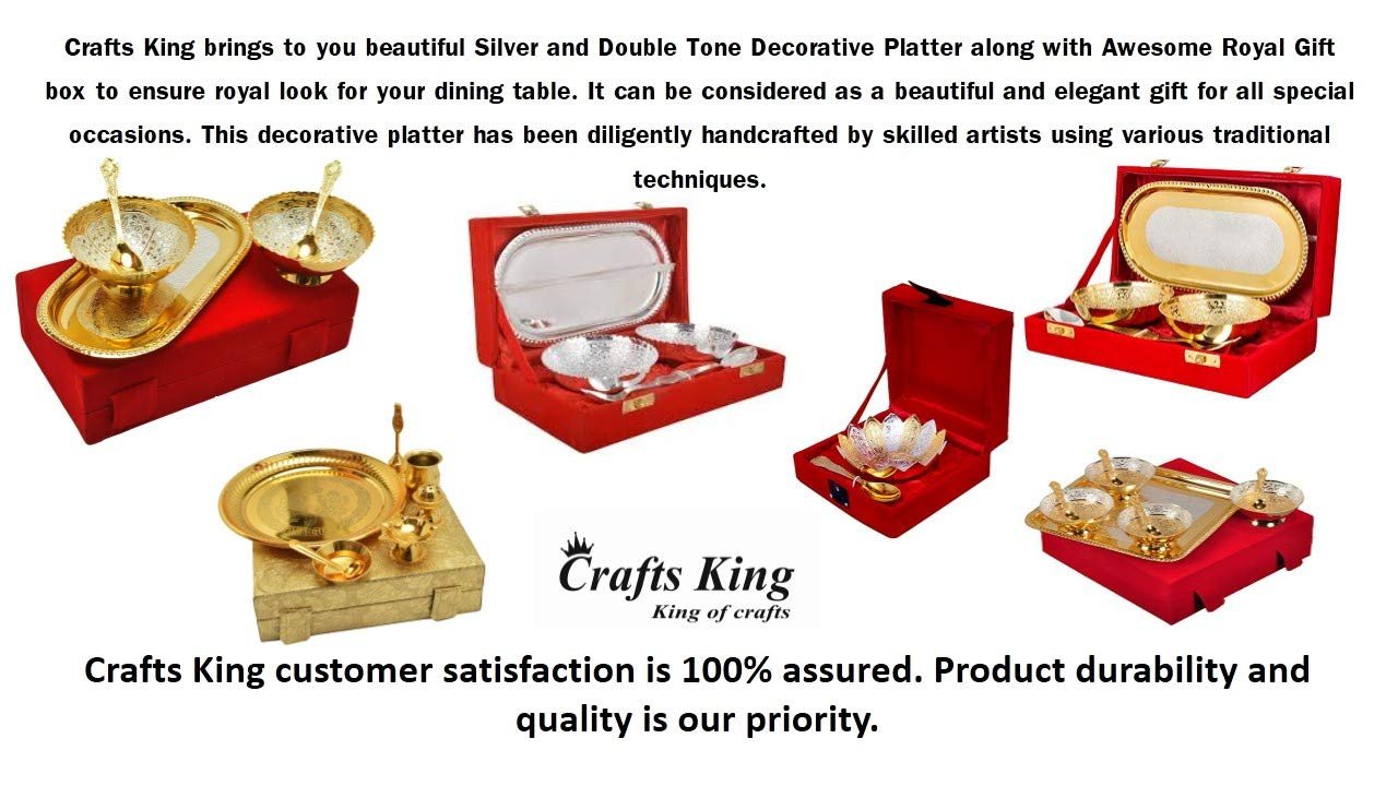 decorativeGold Plated White Metal Single Bunda Bowl Sets with Box - 2 Pieces Set - Image 3